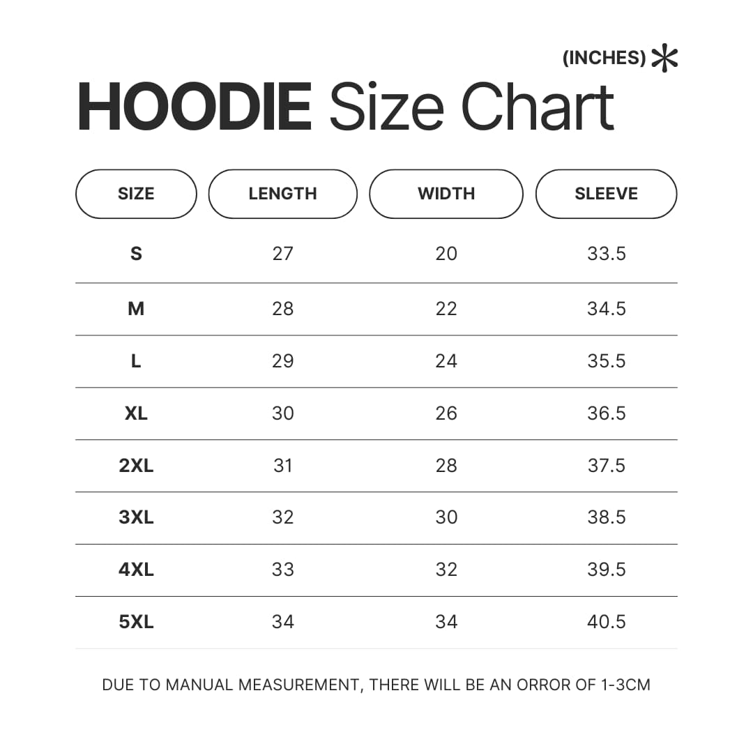 Hoodie Size Chart - Snowball Earth Store