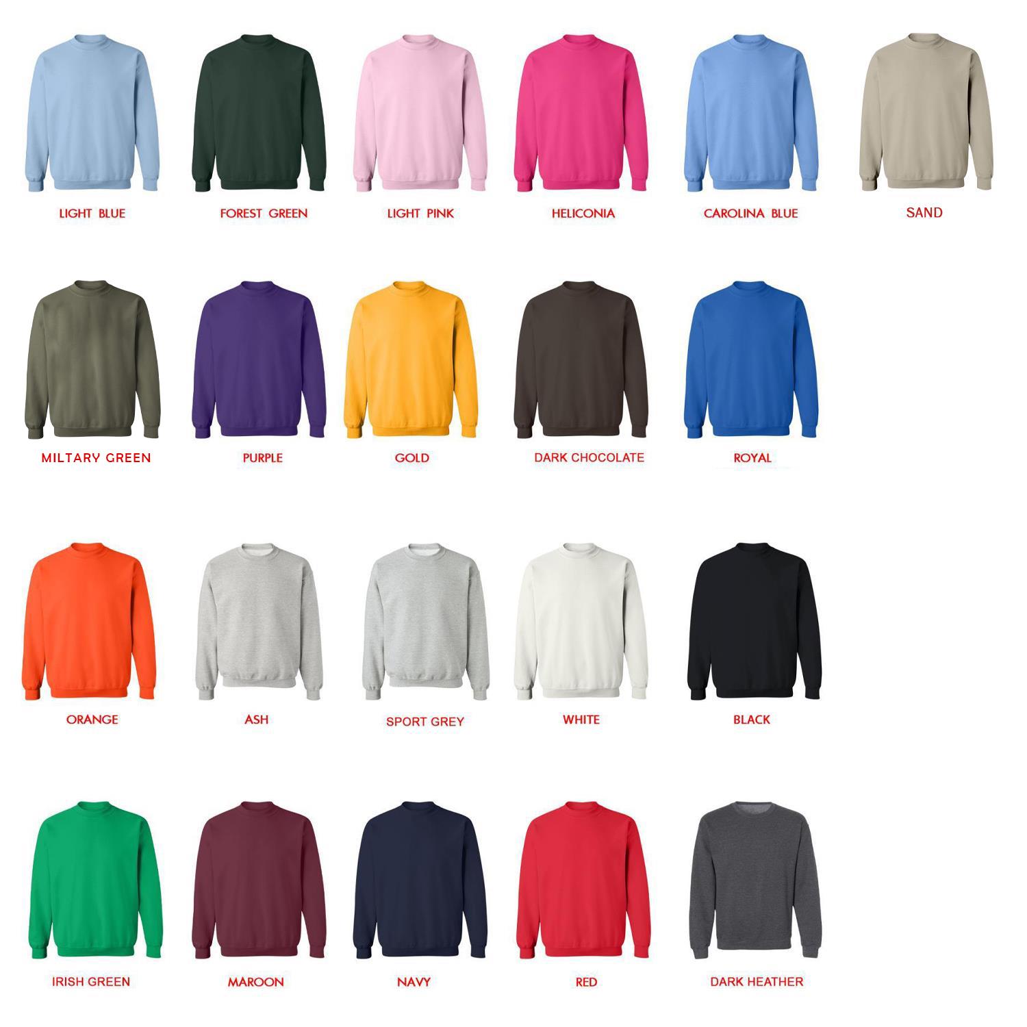 sweatshirt color chart - Snowball Earth Store