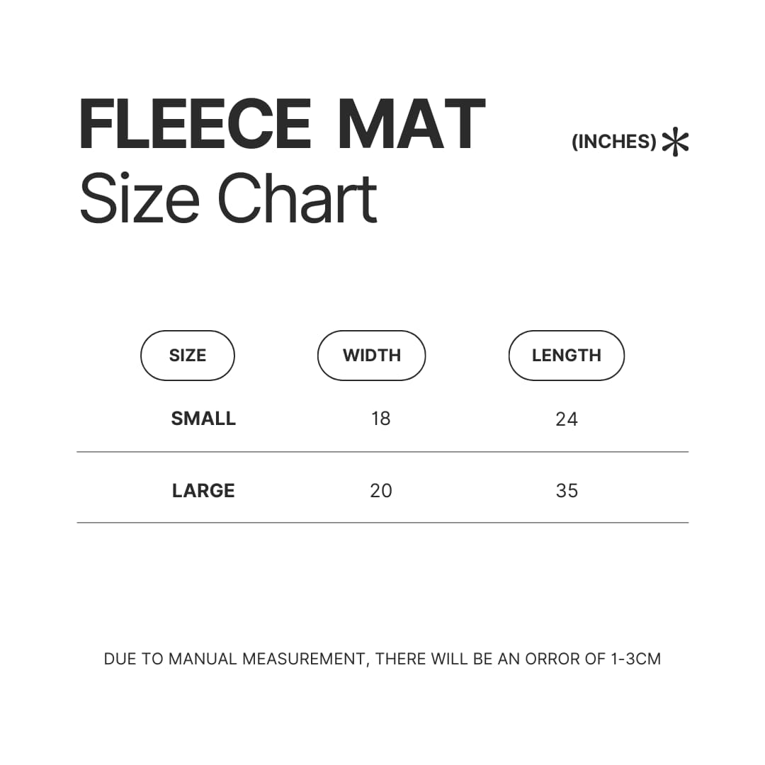 Fleece Mat Size Chart - Snowball Earth Store